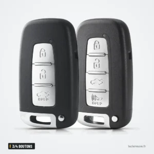Coque de clé intelligente 3/4 boutons pour Kia Sportage, Sorento, Rio - deux coques côte à côte, faces opposées
