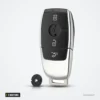 Coque de clé intelligente 3 boutons pour Mercedes Classe A, C, E, S, G - vue inclinée, capuchon détaché à gauche