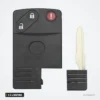 Coque de clé à lame 2 à 4 boutons pour Mazda 5, 6, CX-7, MX-5, MAZ24 - coque à côté de la lame, bouton rouge