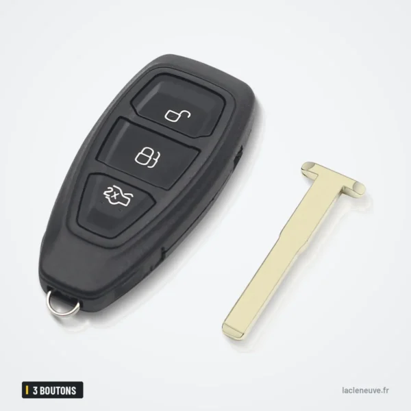Coque de clé à lame 3 boutons pour Ford Focus, Fiesta, Kuga, Mondeo - coque avec clé à lame séparée