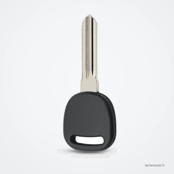 Coque de clé à lame pour Cadillac, Chevrolet, GMC, Oldsmobile - tête noire et lame vue de face