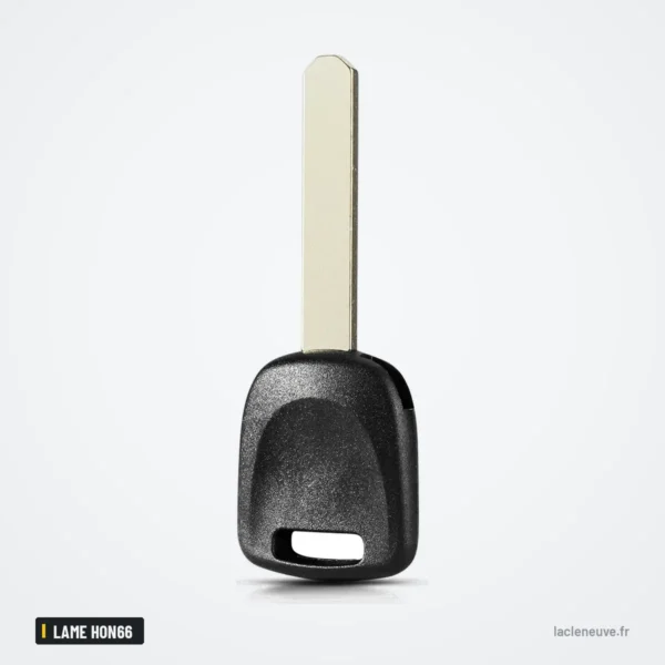 Coque de clé à lame pour Honda CR-V, XR-V, Accord, Civic, lame HON66 sans puce - vue de face, tête arrondie