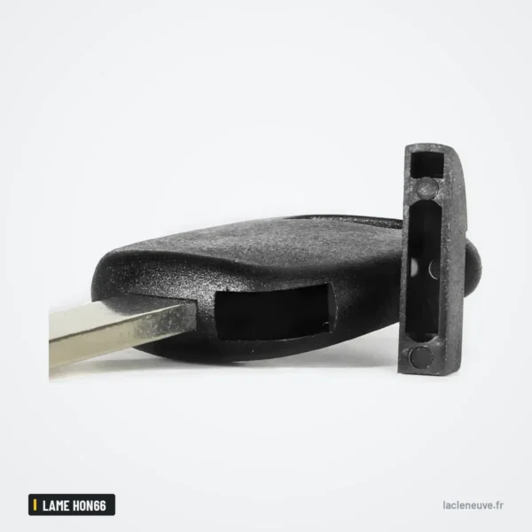 Coque de clé à lame pour Honda CR-V, XR-V, Accord, Civic, lame HON66 sans puce - insertion de la lame dans le mécanisme