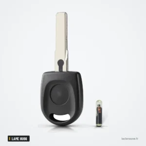 Coque de clé à lame HU66 pour Volkswagen Golf, Polo, Passat, Touareg - clé avec pile détachée à côté