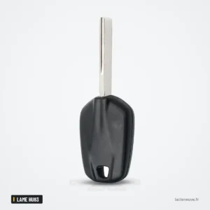 Coque de clé à lame pour Peugeot 508, Citroën Élysée, lame HU83 - vue de face, lame déployée verticalement