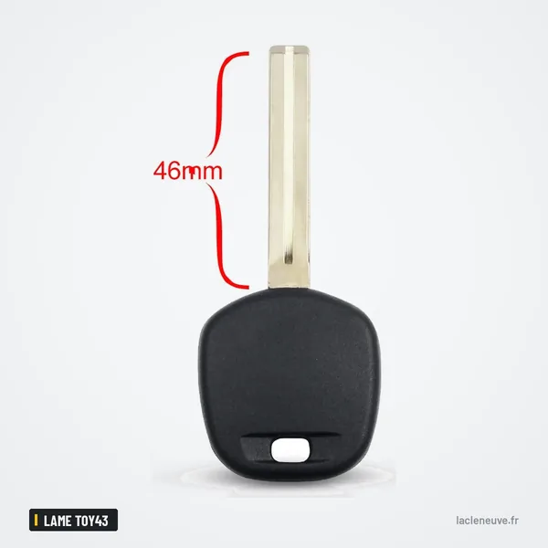 Coque de clé à lame pour Toyota RAV4, Prado, Camry, lame TOY43/47/40 - longueur de la lame indiquée par une flèche
