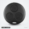 Coque de clé à lame vierge 3 boutons pour Smart Fortwo, Forfour, Roadster - vue de face ronde, trois boutons, sans lame