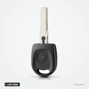 Coque de clé à lame vierge HU66/HU49 pour Volkswagen Golf, Jetta, Passat, Polo - vue de face, lame droite vers le haut
