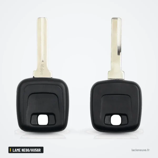 Coque de clé à lame pour Volvo S40, S60, S80, V40, XC90, lame NE66/HU56R - deux têtes de clé identiques côte à côte
