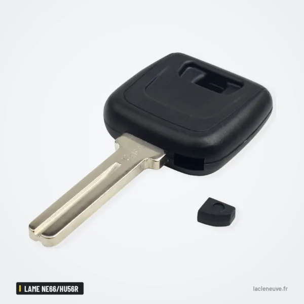 Coque de clé à lame pour Volvo S40, S60, S80, V40, XC90, lame NE66/HU56R - clé avec petite pièce noire séparée
