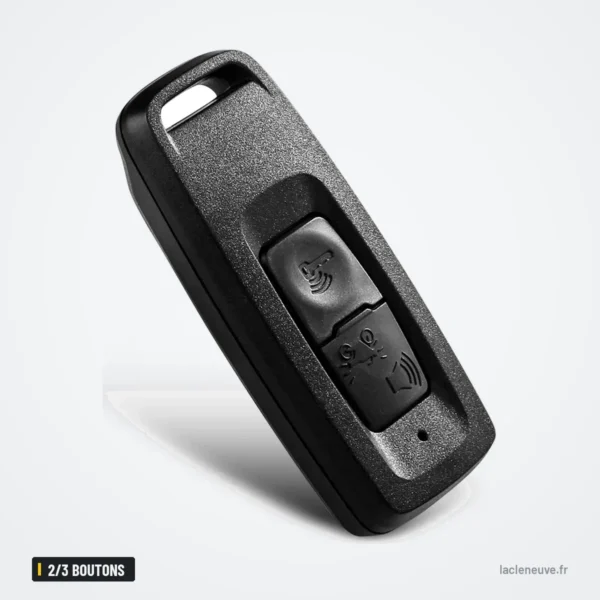 Coque de clé moto 2/3 boutons pour Honda PCX 150, X-ADV, Forza, SH125/300 - vue en biais, texture de la coque