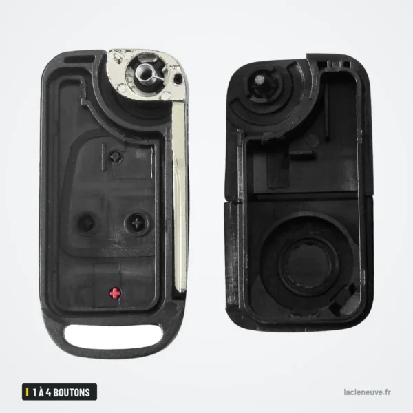 Coque de clé pliante 1 à 4 boutons pour Mercedes-Benz W124, W168, W203 - coque ouverte, les deux parties du boîtier
