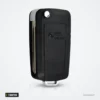 Coque de clé pliante 1 bouton pour Hyundai Getz, Accent, Kia Rio, Picanto - vue de profil, inscriptions sur la tranche
