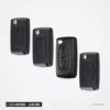 Coque de clé pliante 2/3/4 boutons pour Fiat Scudo, Lancia Phedra, lame HU83 - quatre tailles de coques alignées côte à côte