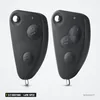 Coque de clé pliante 2/3 boutons pour Alfa Romeo 147, 156, 166, GT, lame SIP22 - deux coques vues de l'intérieur, côte à côte