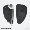 Coque de clé pliante 2/3 boutons pour Alfa Romeo 147, 156, 166, GT, lame SIP22 - coque ouverte montrant le mécanisme de lame