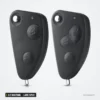 Coque de clé pliante 2/3 boutons pour Alfa Romeo 147, 156, 166, lame SIP22 - deux coques identiques côte à côte