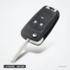 Coque de clé pliante 2/3 boutons pour Chevrolet, Buick, lame HU100 - vue de profil, lame dépliée
