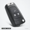 Coque de clé pliante 2/3 boutons pour Chevrolet, Buick, lame HU100 - vue de face légèrement inclinée, quatre boutons