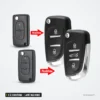 Coque de clé pliante 2 à 3 boutons pour Citroën C3, C4, lame VA2/HU83 - avant et après transformation, trois versions