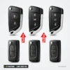 Coque de clé pliante 2/3 boutons pour Citroën C4, Peugeot 307, lame HU83/VA2 - six coques alignées en deux rangées