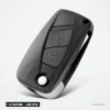 Coque de clé pliante 2/3 boutons pour Fiat 500, Punto, Ducato, lame SIP22 - coque à deux boutons, vue de face