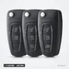 Coque de clé pliante 2/3 boutons pour Ford Focus, Fiesta, lame HU101 ou FO21 - trois coques alignées, comparaison