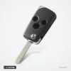 Coque de clé pliante 2/3 boutons pour Honda Accord, Civic, CR-V, Pilot - coque pliante repliée, trois boutons, vue de face
