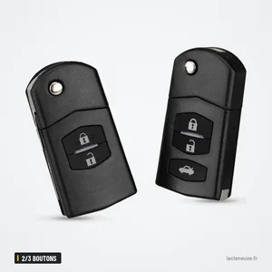 Coque de clé pliante 2/3 boutons pour Mazda 2, 3, 6, MX-5 - deux clés pliantes côte à côte