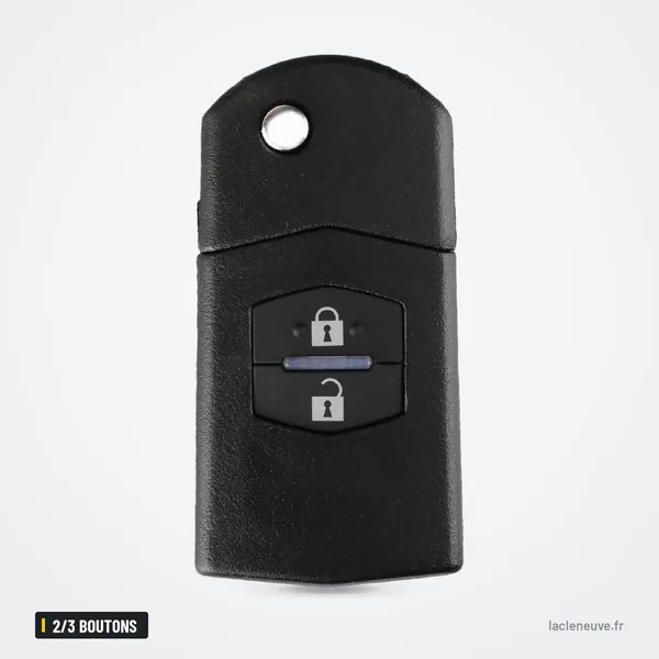 Coque de clé pliante 2/3 boutons pour Mazda 2, 3, 6, MX-5 - clé pliée vue de profil