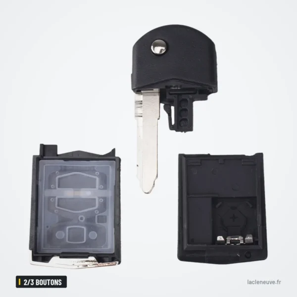 Coque de clé pliante 2/3 boutons pour Mazda 2, 3, 6, MX-5 - clé démontée, lame et circuit visibles