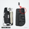 Coque de clé pliante 2/3 boutons pour Mitsubishi Lancer, Outlander, lame MIT11 - coque ouverte, détail entouré en rouge