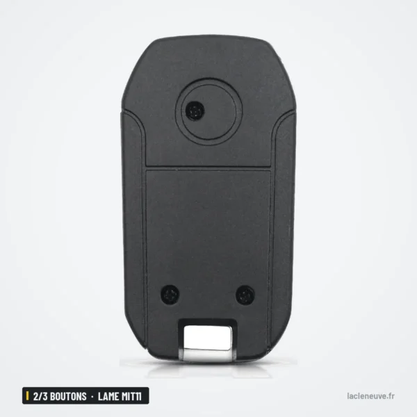 Coque de clé pliante 2/3 boutons pour Mitsubishi Lancer, Outlander, lame MIT11 - dos de la coque, vue arrière