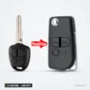 Coque de clé pliante 2/3 boutons pour Mitsubishi Outlander, Pajero, lame MIT11 - comparaison avant et après transformation