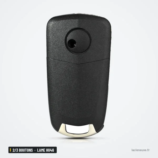 Coque de clé pliante 2/3 boutons pour Opel Antara, Chevrolet Epica, lame HU46 - dos de la coque fermée