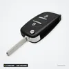 Coque de clé pliante 2/3 boutons pour Peugeot 307, Citroën C4, lame VA2/HU83 - vue de face, coque fermée