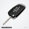 Coque de clé pliante 2/3 boutons pour Peugeot 307, Citroën C4, lame VA2/HU83 - vue de profil, lame pliée visible