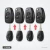 Coque de clé pliante 2/3 boutons pour Renault Clio, Dacia Duster, Logan - quatre coques avec lames assorties