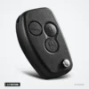 Coque de clé pliante 2/3 boutons pour Renault Clio, Dacia Duster, Logan - vue de face, lame repliée