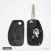 Coque de clé pliante 2/3 boutons pour Renault Clio, Dacia Duster, Logan - coque ouverte avec mécanisme et lame