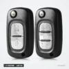 Coque de clé pliante 2/3 boutons pour Renault Clio, Mégane, Kangoo, lame VA2 - deux coques fermées, lame rentrée