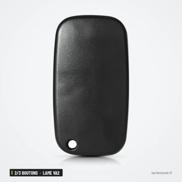 Coque de clé pliante 2/3 boutons pour Renault Clio, Mégane, Kangoo, lame VA2 - dos lisse de la coque fermée