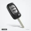 Coque de clé pliante 2/3 boutons pour Renault Clio, Megane, Kangoo, Modus - vue de trois quarts, trois boutons