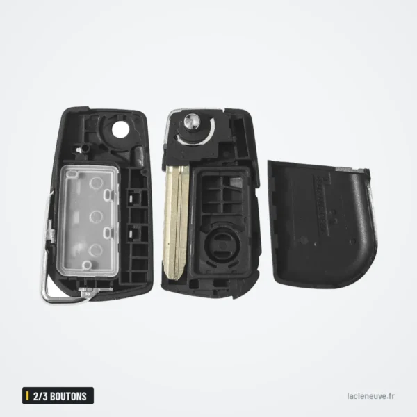 Coque de clé pliante 2/3 boutons pour Toyota Camry, Corolla, Highlander - coque pliante démontée en trois pièces