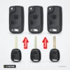 Coque de clé pliante 2/3 boutons pour Toyota Yaris, Corolla, Avensis - trois coques avec clés à lame fixe modifiée