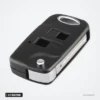 Coque de clé pliante 2/3 boutons pour Toyota Yaris, Corolla, Avensis - vue de face, anneau métallique autour de la lame