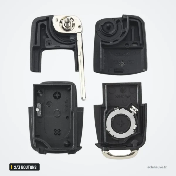 Coque de clé pliante 2/3 boutons pour Volkswagen Golf, Passat, Polo, Seat Leon - coque démontée en plusieurs pièces détachées