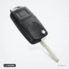 Coque de clé pliante 2/3 boutons pour Volkswagen Golf, Passat, Polo, Seat Leon - lame dépliée, clé vue de trois-quarts
