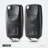 Coque de clé pliante 2/3 boutons pour Volkswagen Golf, Passat - deux coques fermées, comparaison deux et trois boutons