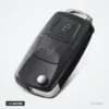 Coque de clé pliante 2/3 boutons pour Volkswagen Golf, Passat, sans lame - clé dépliée, lame sortie, deux boutons visibles
